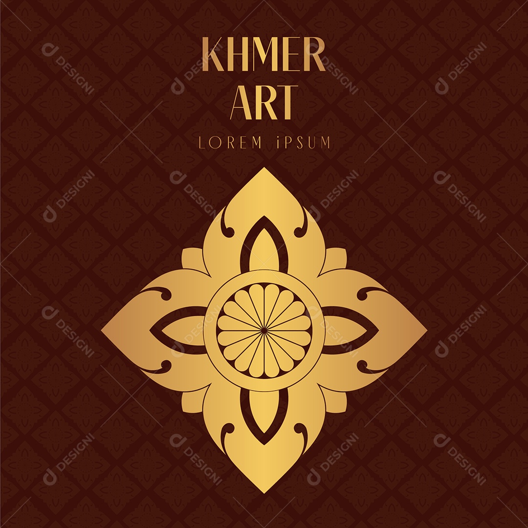 Arte Tradicional do Camboja Khmer Ilustração Vetor EPS