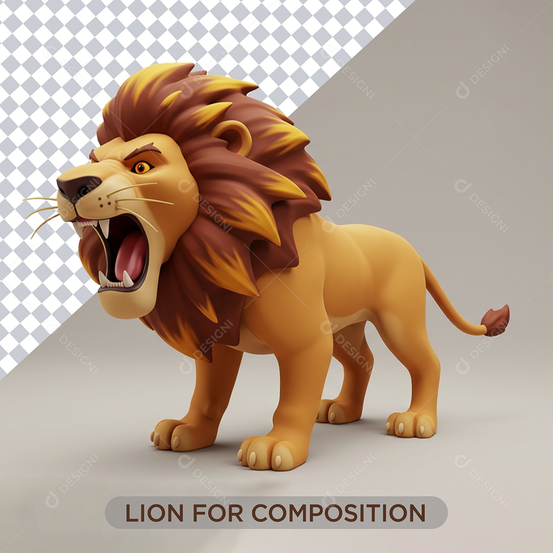 Leão Elemento 3D Para Comsição PSD