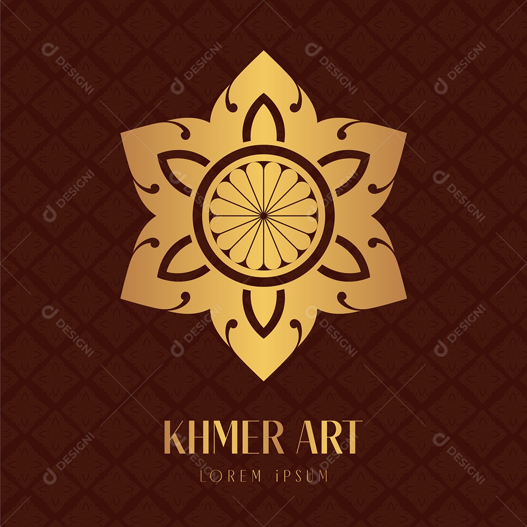 Arte Tradicional do Camboja Khmer Ilustração Vetor EPS