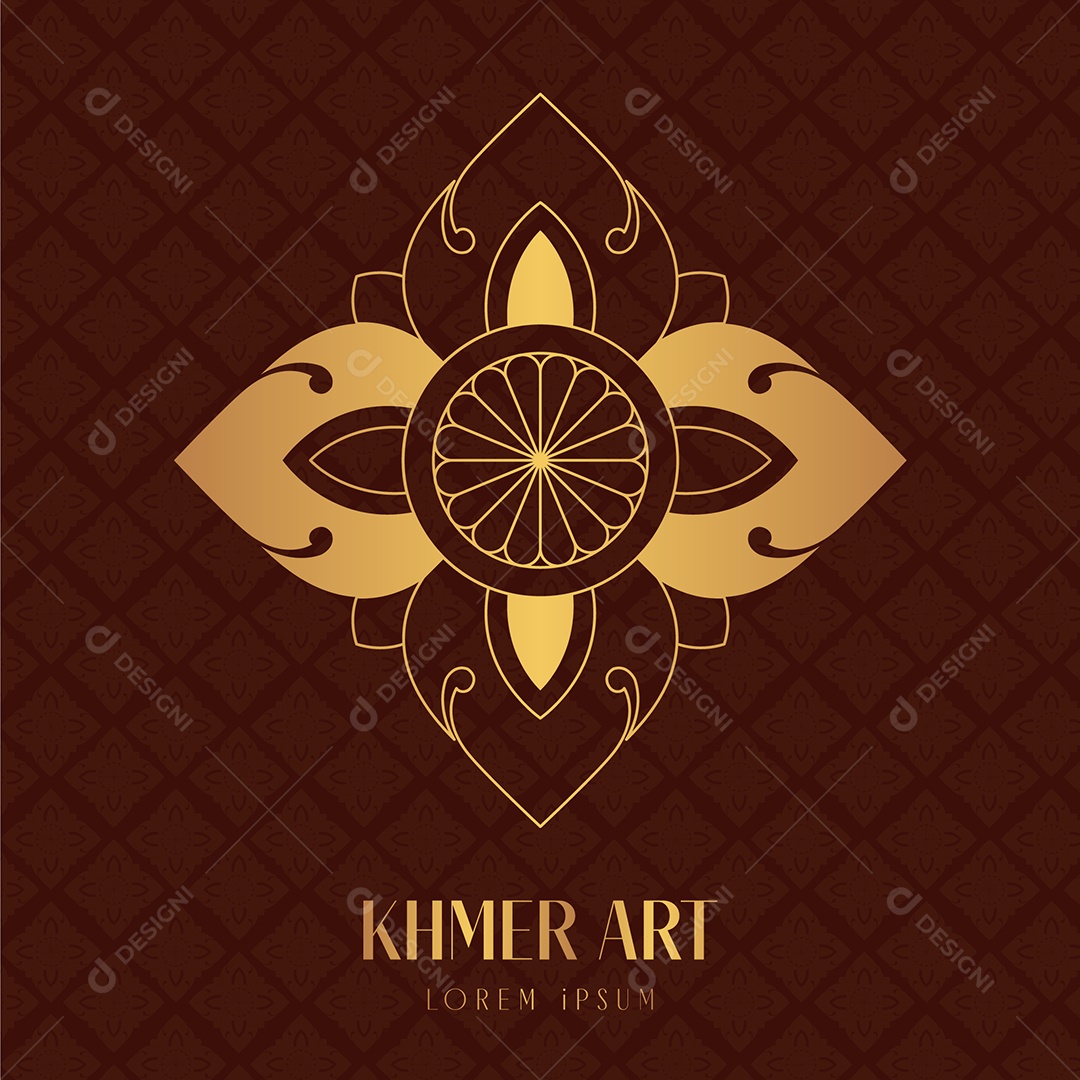 Arte Tradicional do Camboja Khmer Ilustração Vetor EPS