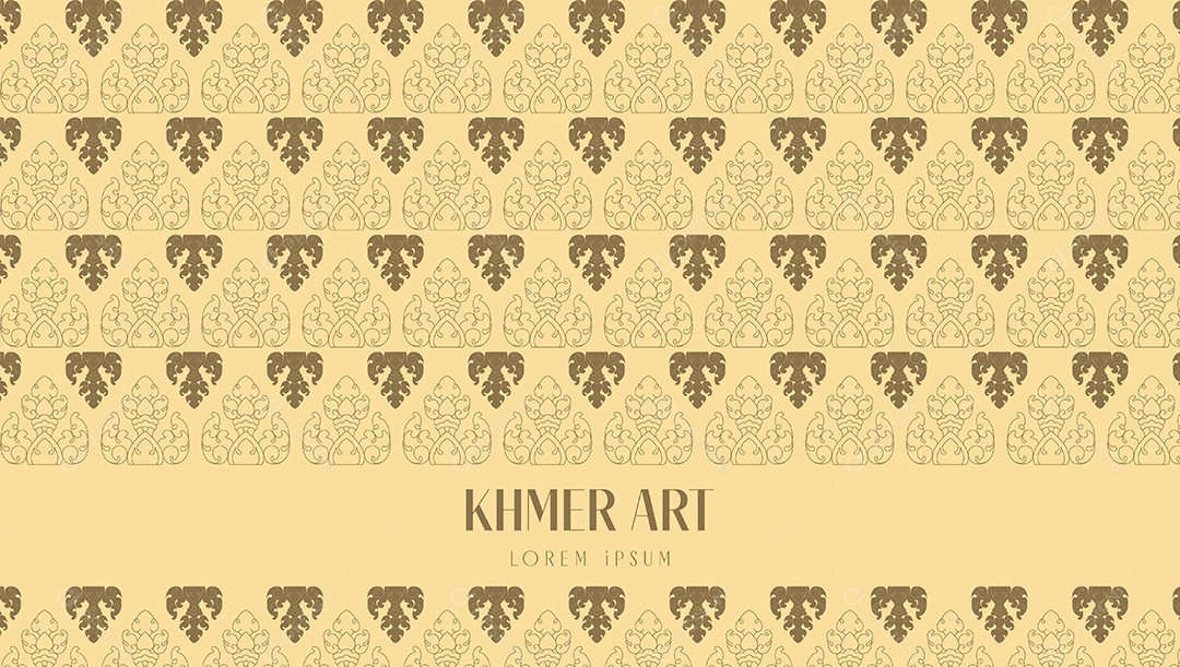 Padrão Geométrico Kbach Khmer Ilustração Vetor EPS