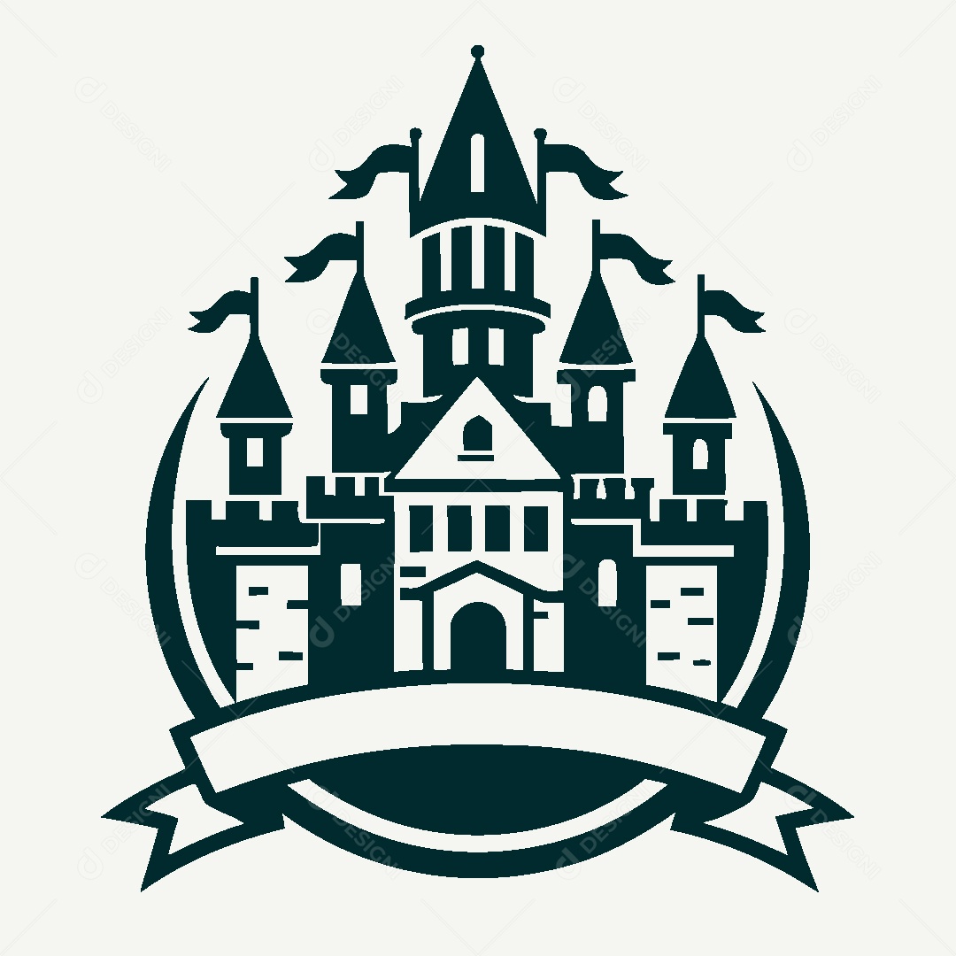 Modelo de Logo de Castelo Vetor EPS