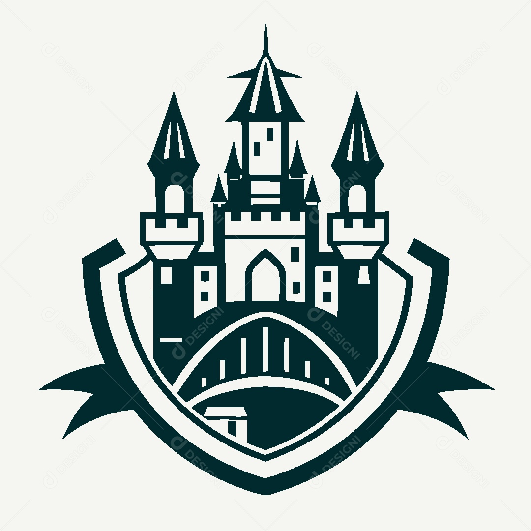 Modelo de Logo de Castelo Vetor EPS
