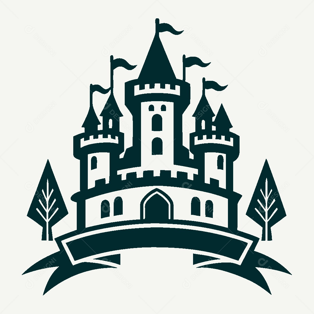 Modelo de Logo de Castelo Vetor EPS