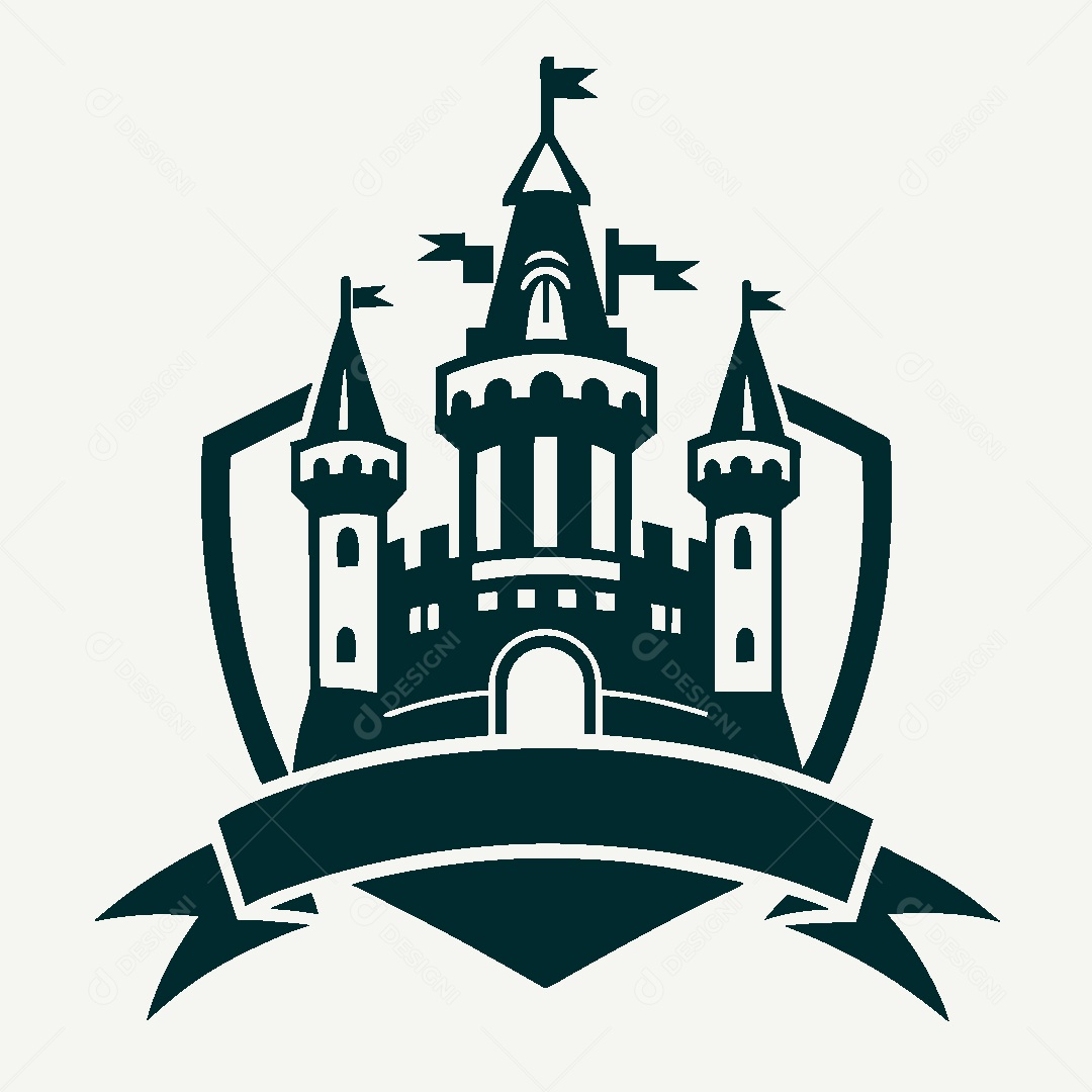 Modelo de Logo de Castelo Vetor EPS