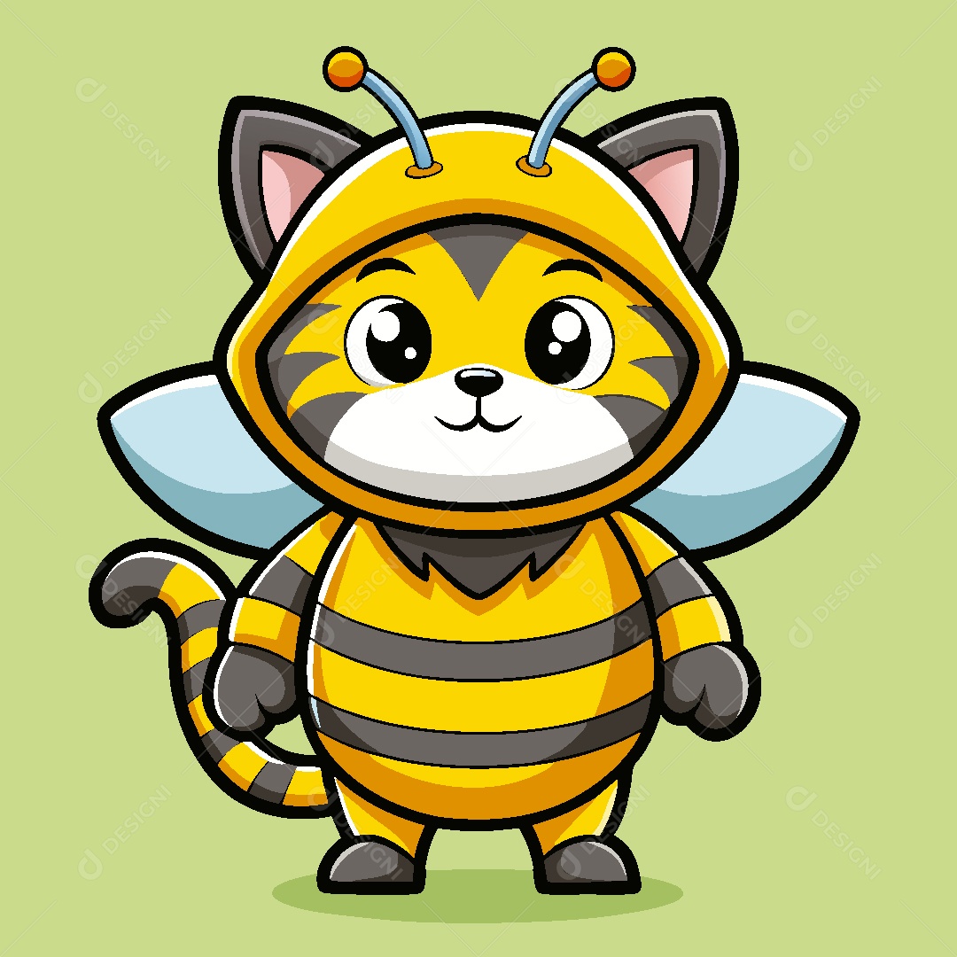 Gato Mascote Ilustração Vetor EPS