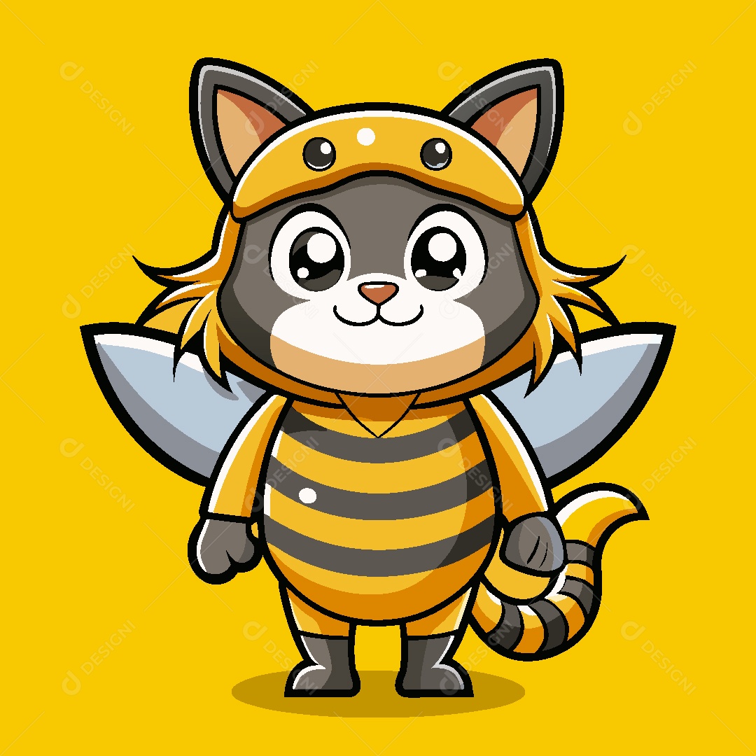 Gato Mascote Ilustração Vetor EPS