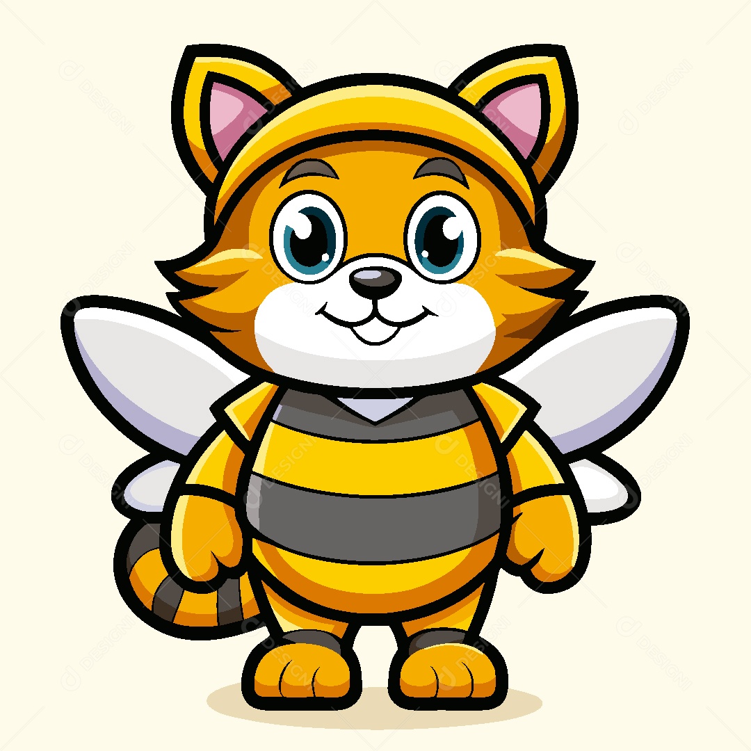 Gato Mascote Ilustração Vetor EPS