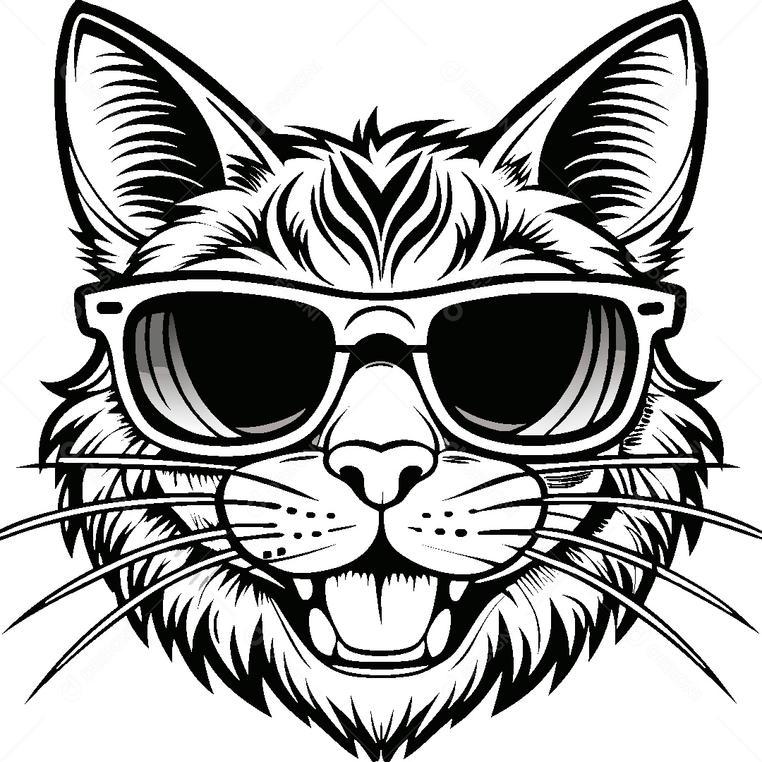 Modelo de Logo de Gato Vetor EPS