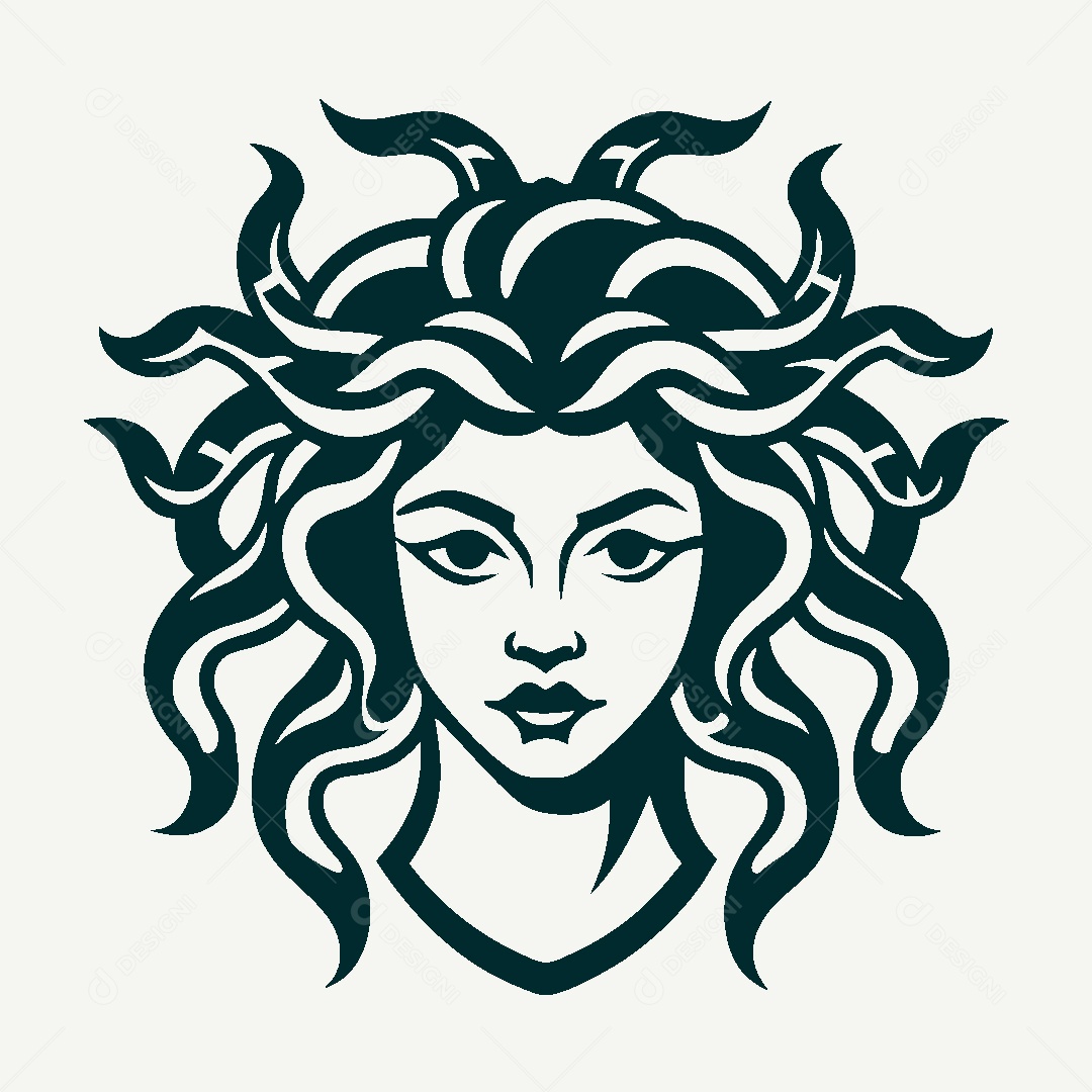 Modelo de Logo Medusa Vetor EPS