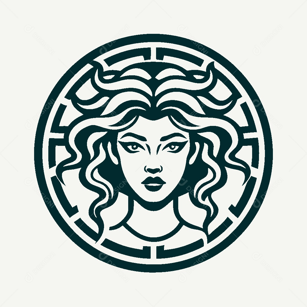 Modelo de Logo Medusa Vetor EPS