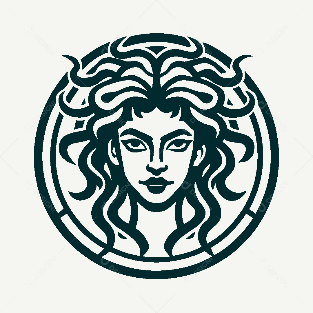 Modelo de Logo Medusa Vetor EPS