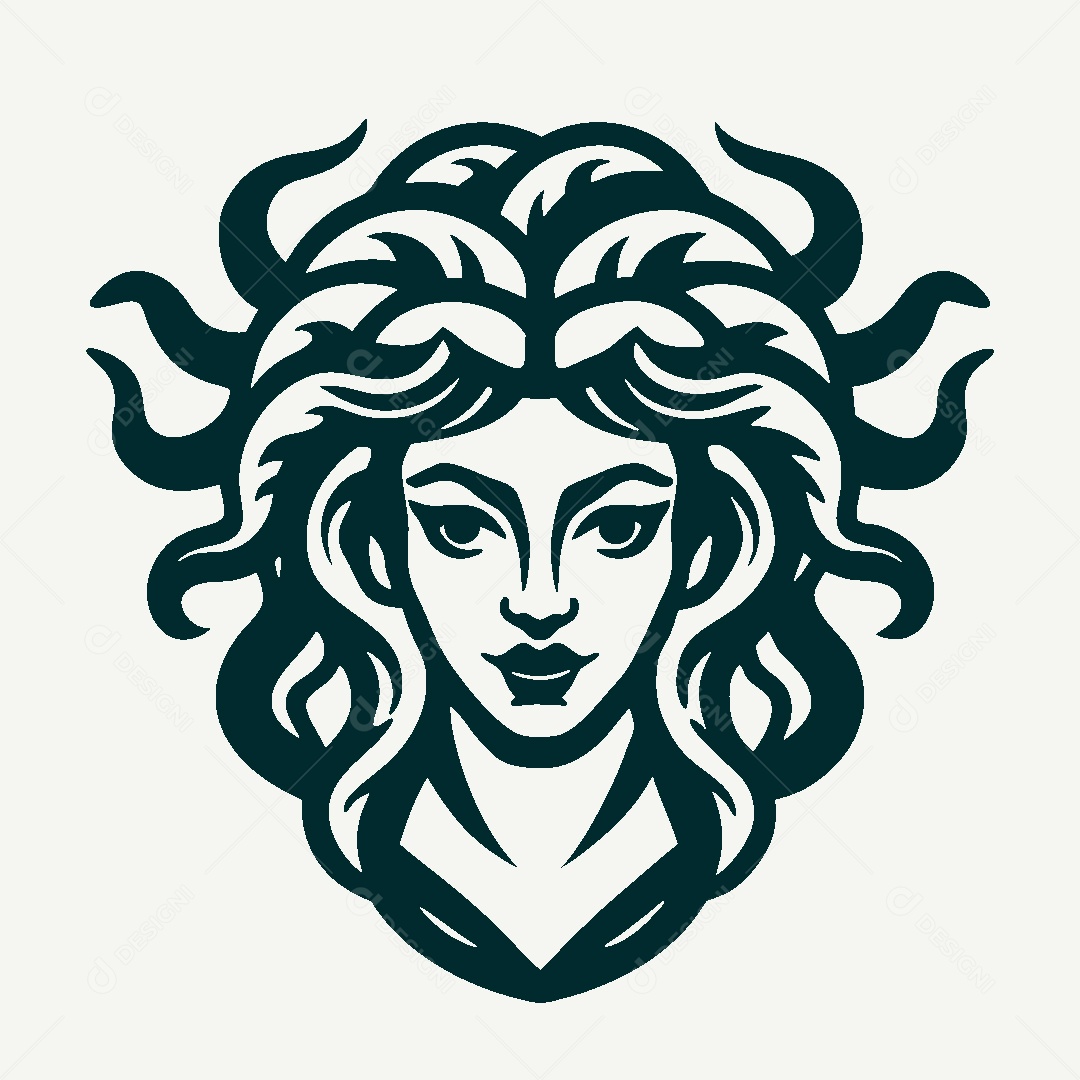 Modelo de Logo Medusa Vetor EPS