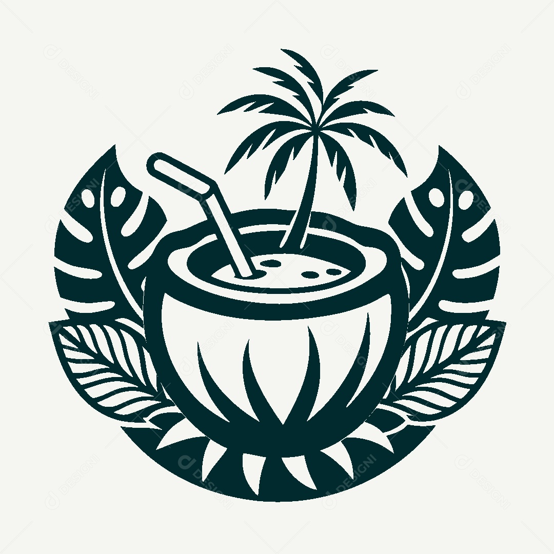 Modelo de Logo de Água de Coco Vetor EPS