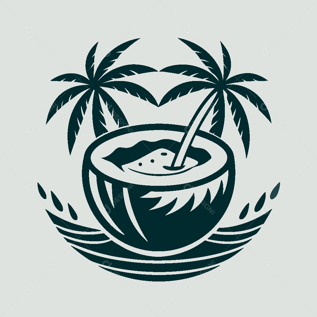 Modelo de Logo de Água de Coco Vetor EPS
