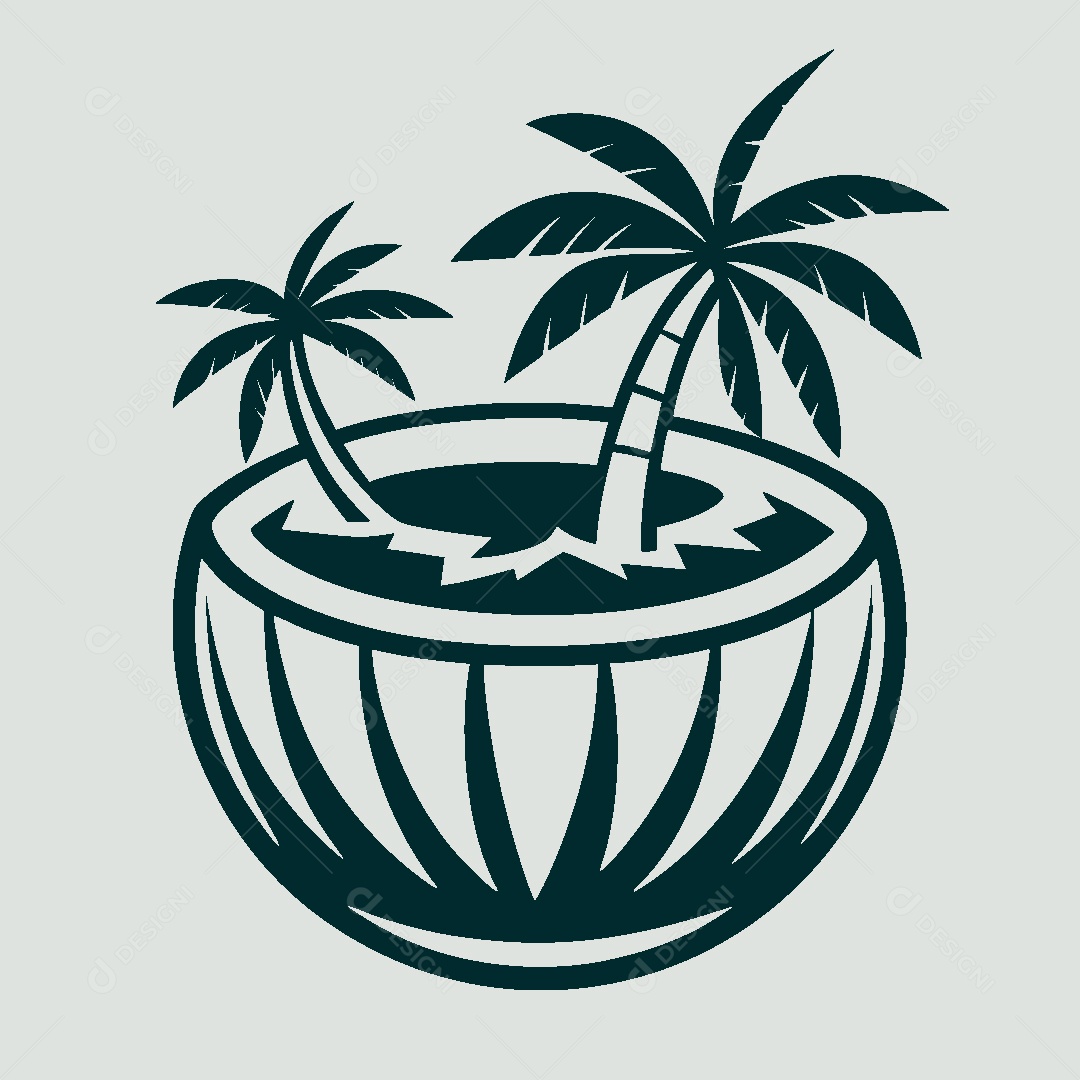 Modelo de Logo de Água de Coco Vetor EPS