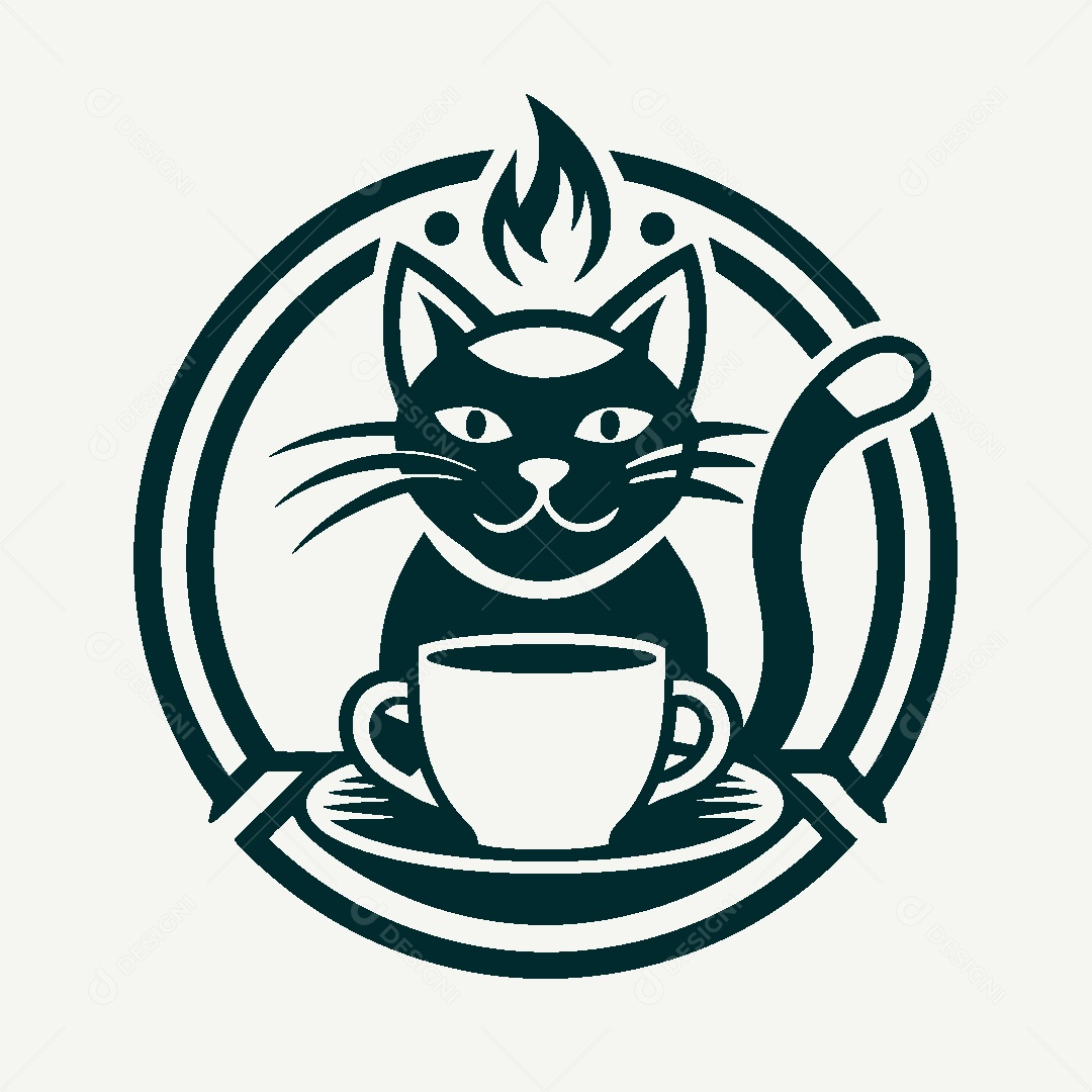 Modelo de Logo de Gato Vetor EPS