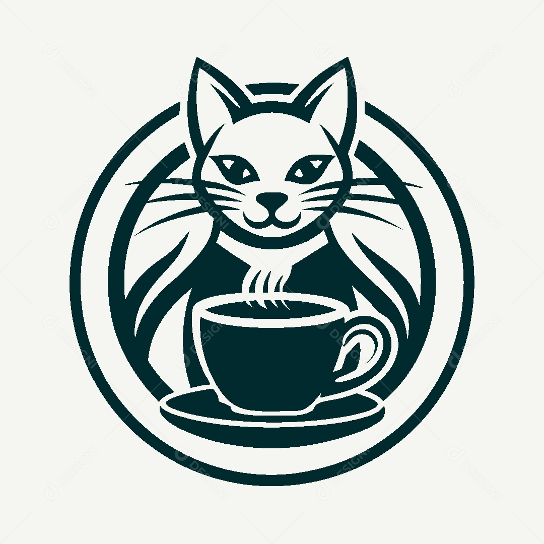 Modelo de Logo de Gato Vetor EPS