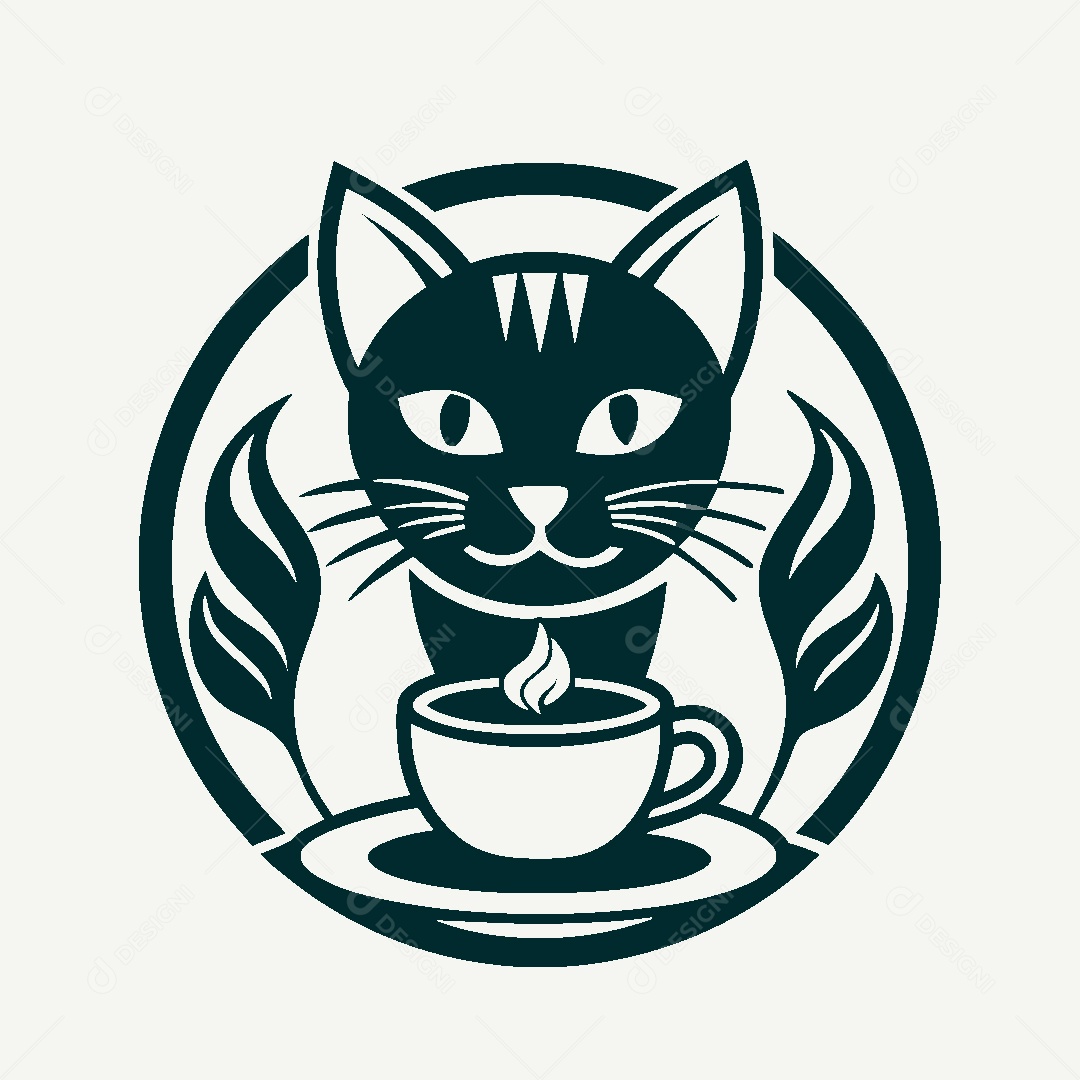 Modelo de Logo de Gato Vetor EPS