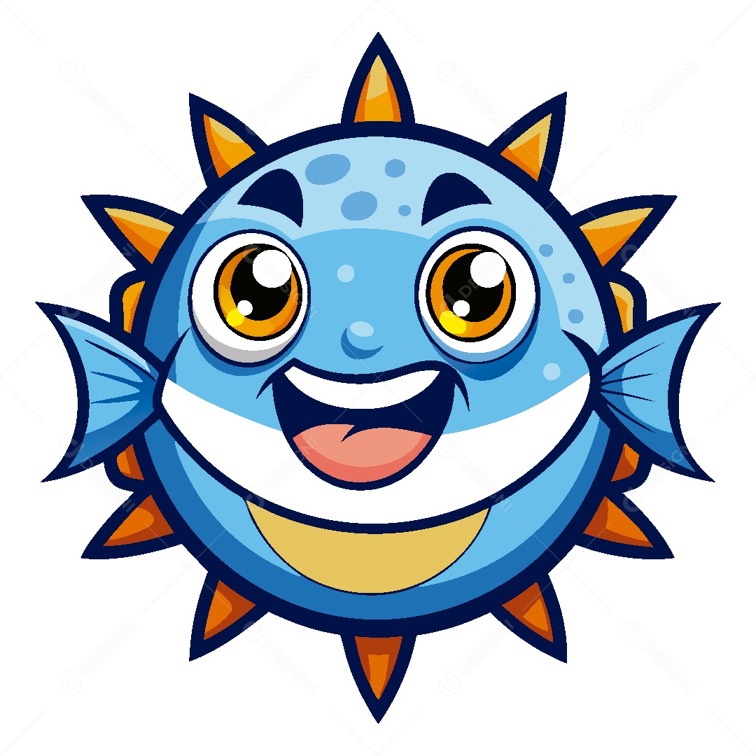 Baiacu Mascote Ilustração Vetor EPS