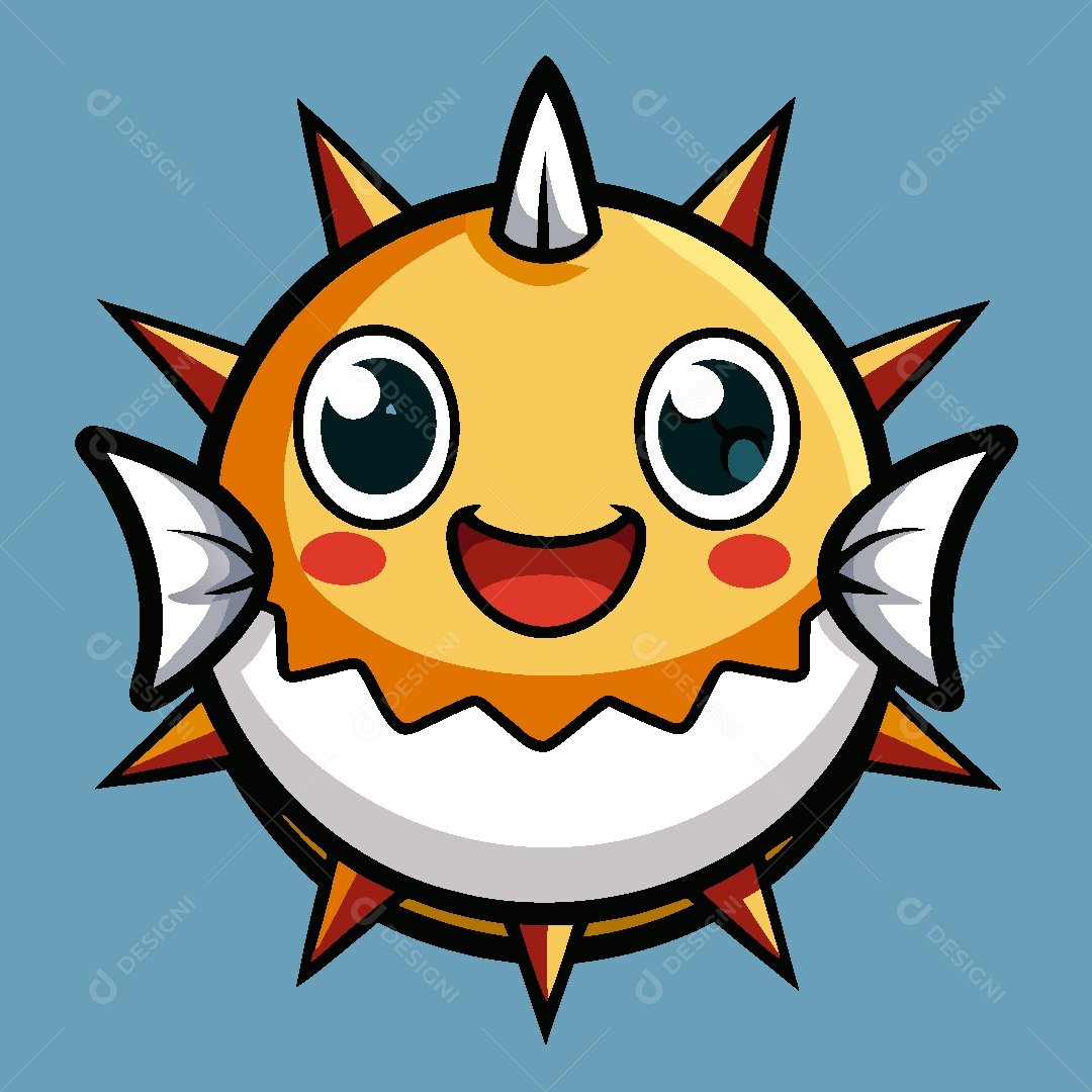 Baiacu Mascote Ilustração Vetor EPS