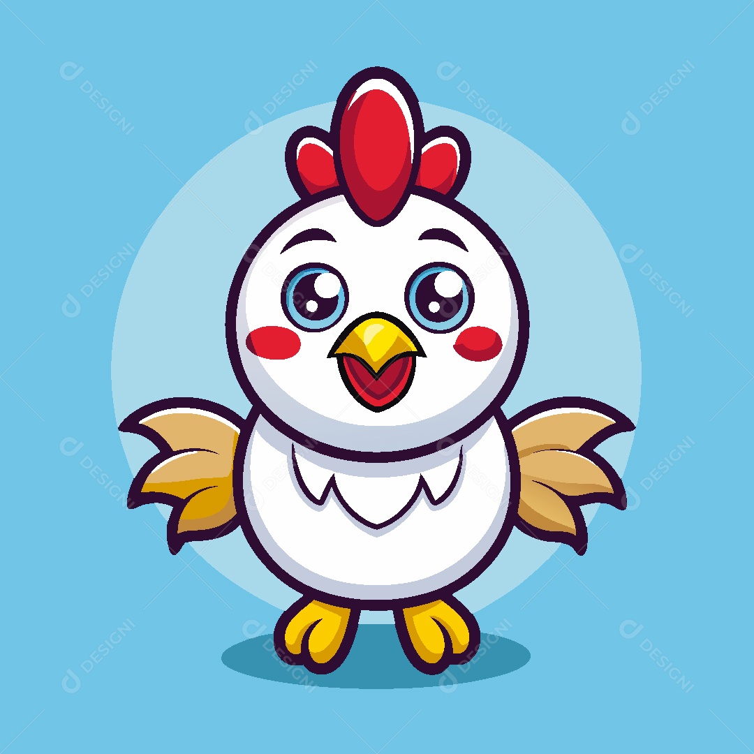 Frango Mascote Ilustração Vetor EPS