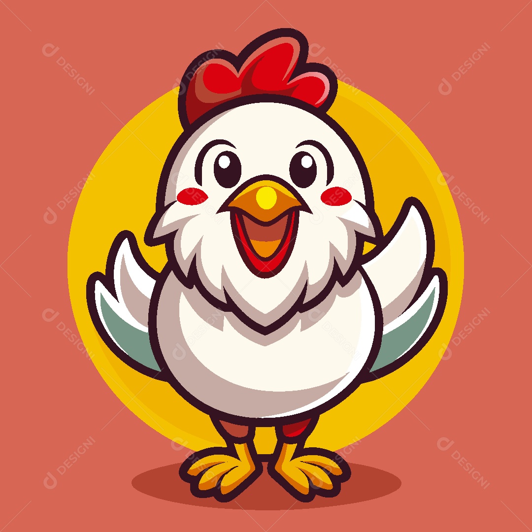 Frango Mascote Ilustração Vetor EPS