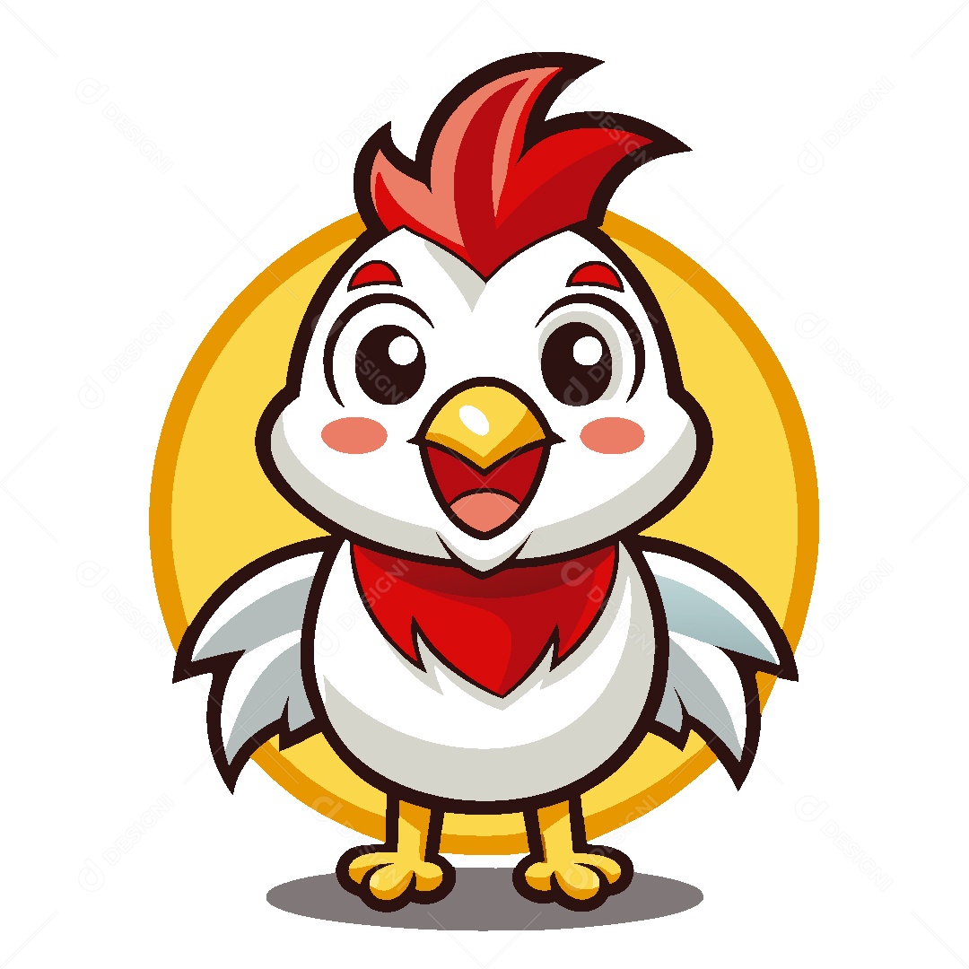 Frango Mascote Ilustração Vetor EPS