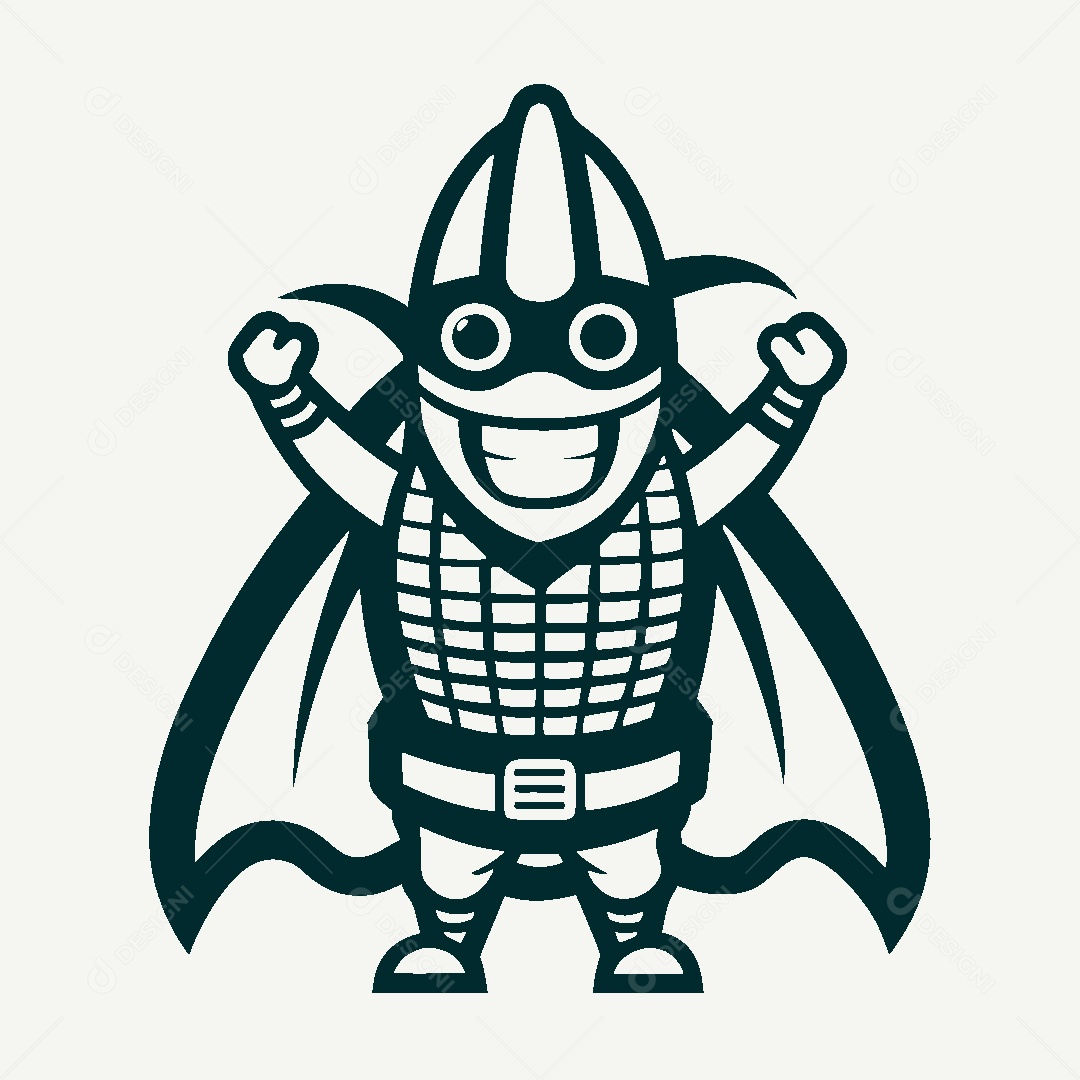 Milho Herói Mascote Ilustração Vetor EPS