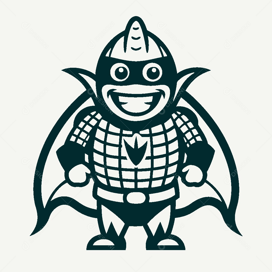 Milho Herói Mascote Ilustração Vetor EPS