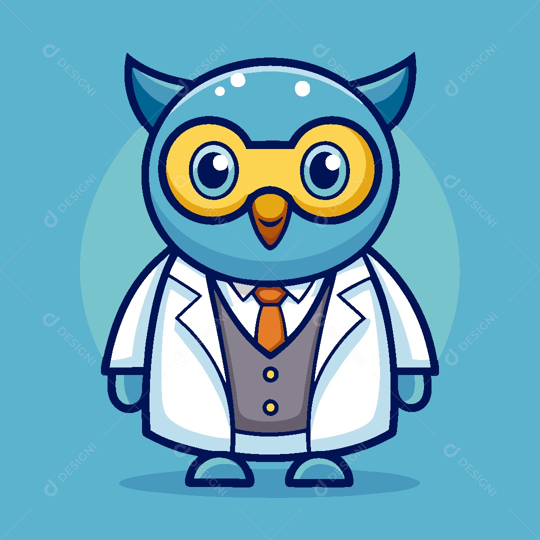 Coruja Médica Mascote Ilustração Vetor EPS