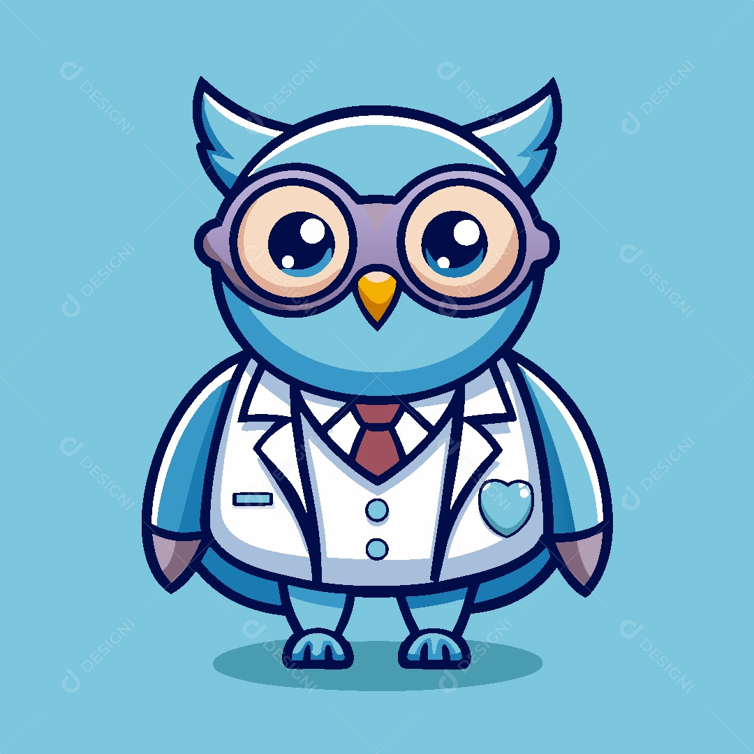 Coruja Médica Mascote Ilustração Vetor EPS