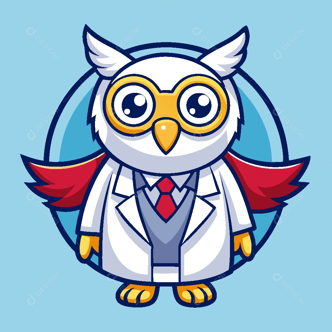 Coruja Médica Mascote Ilustração Vetor EPS