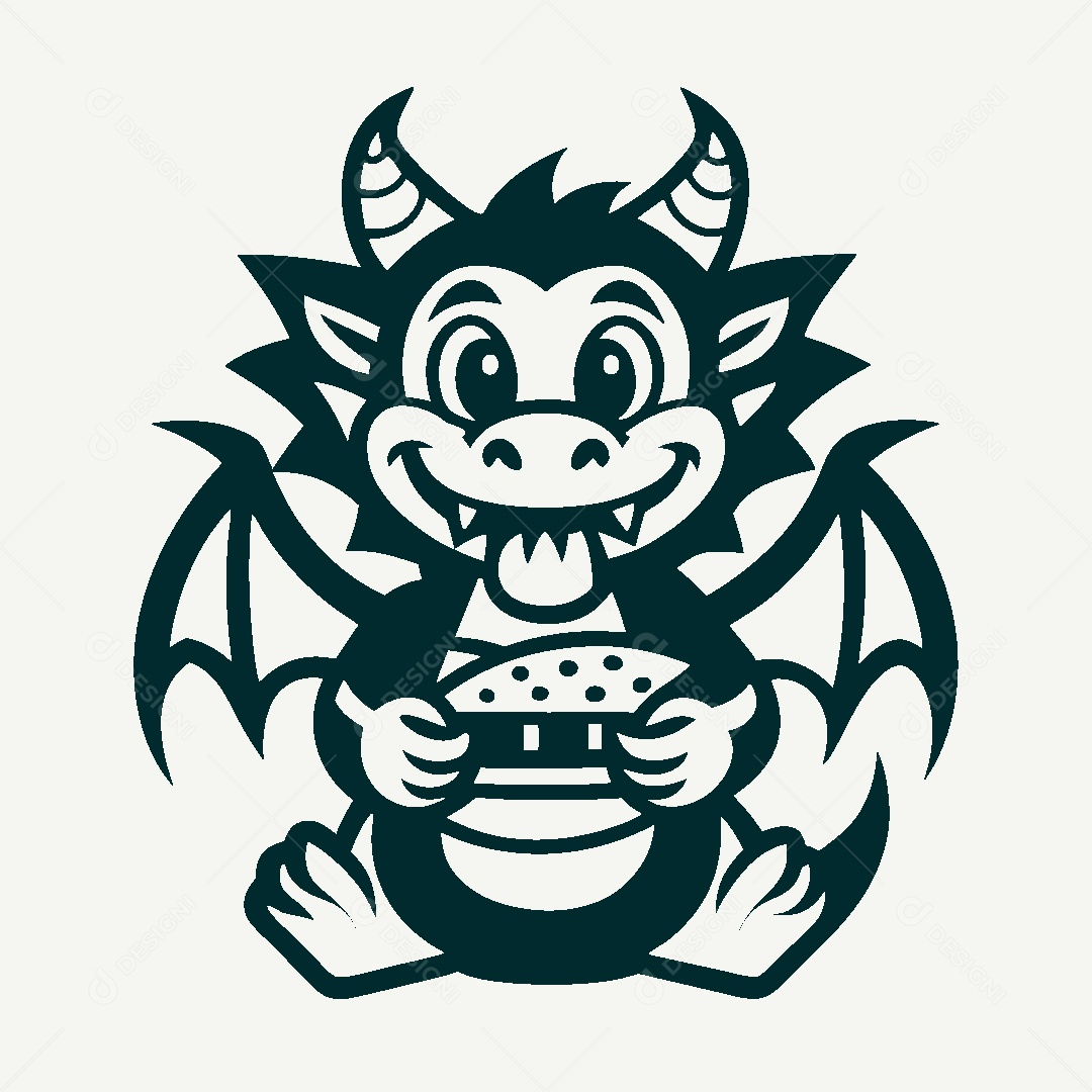 Dragão Mascote Ilustração Vetor EPS