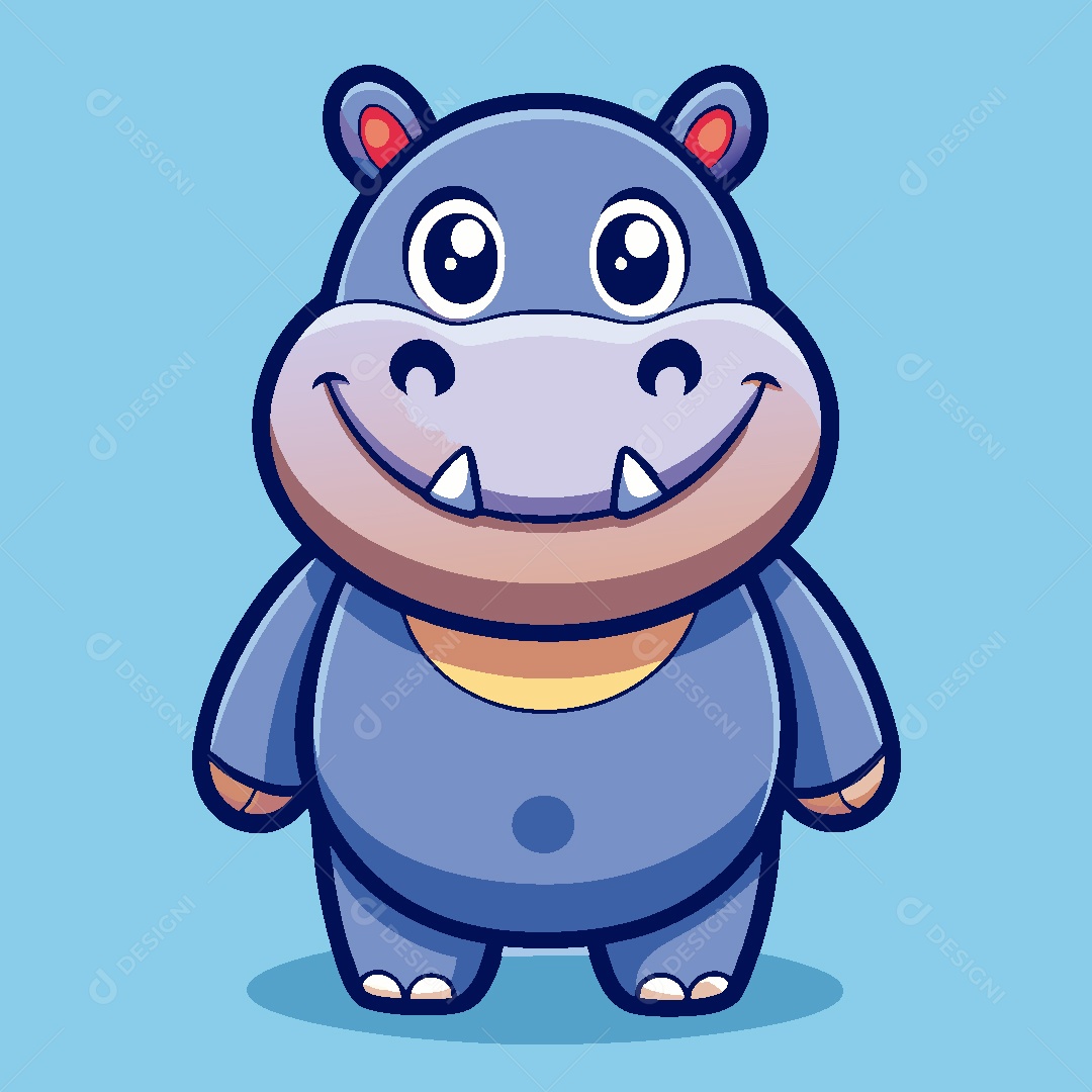 Hipopótamo Ilustração Vetor EPS