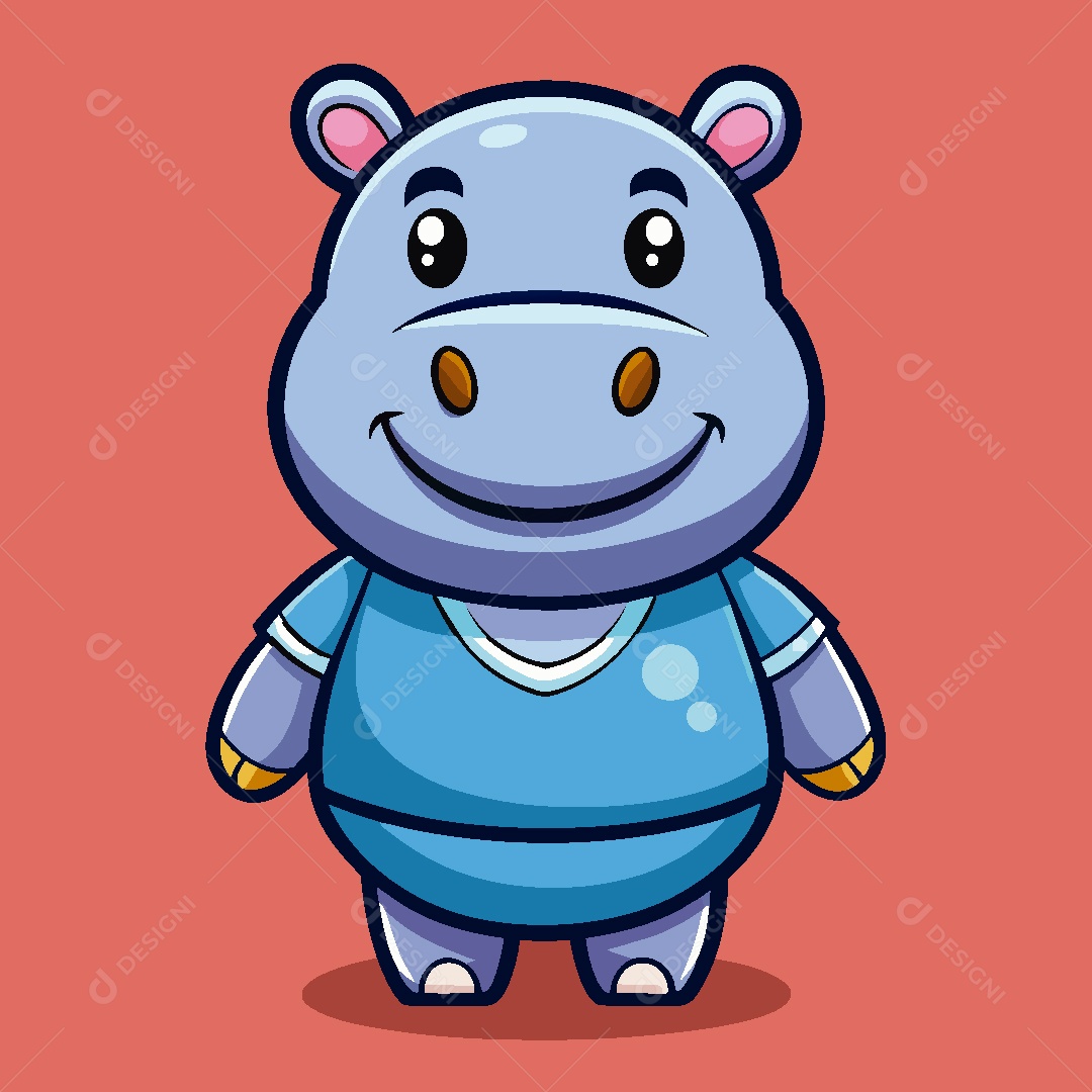 Hipopótamo Ilustração Vetor EPS