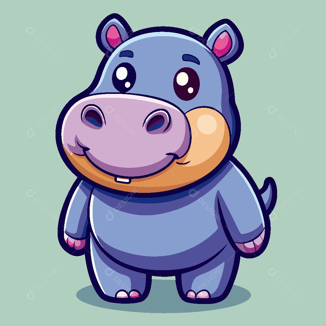 Hipopótamo Ilustração Vetor EPS