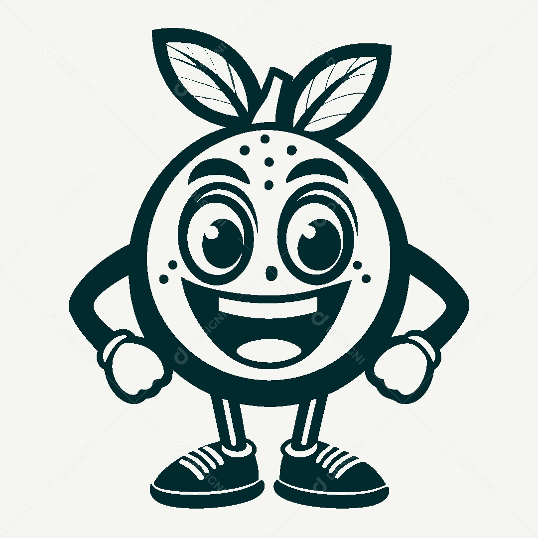 Fruta Mascote Ilustração Vetor EPS