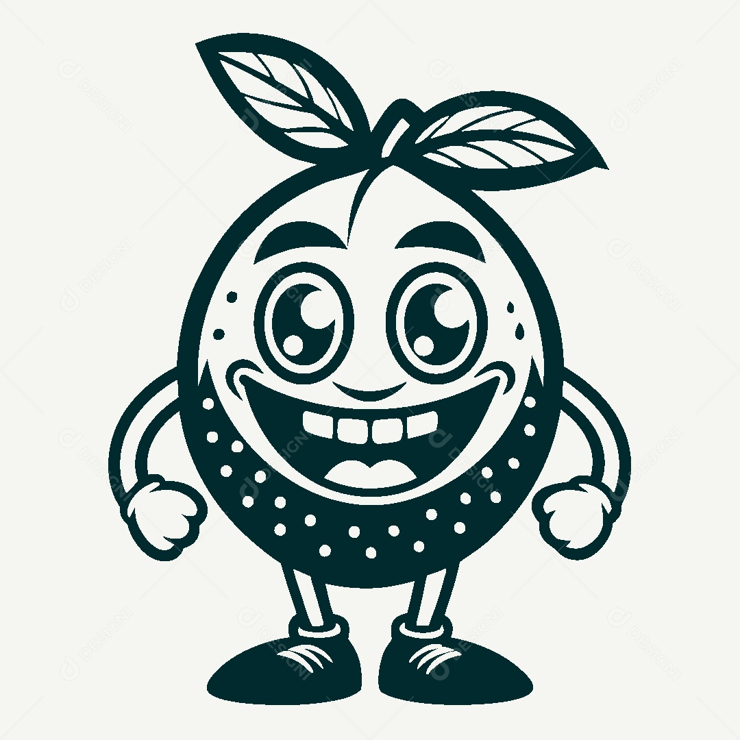 Fruta Mascote Ilustração Vetor EPS