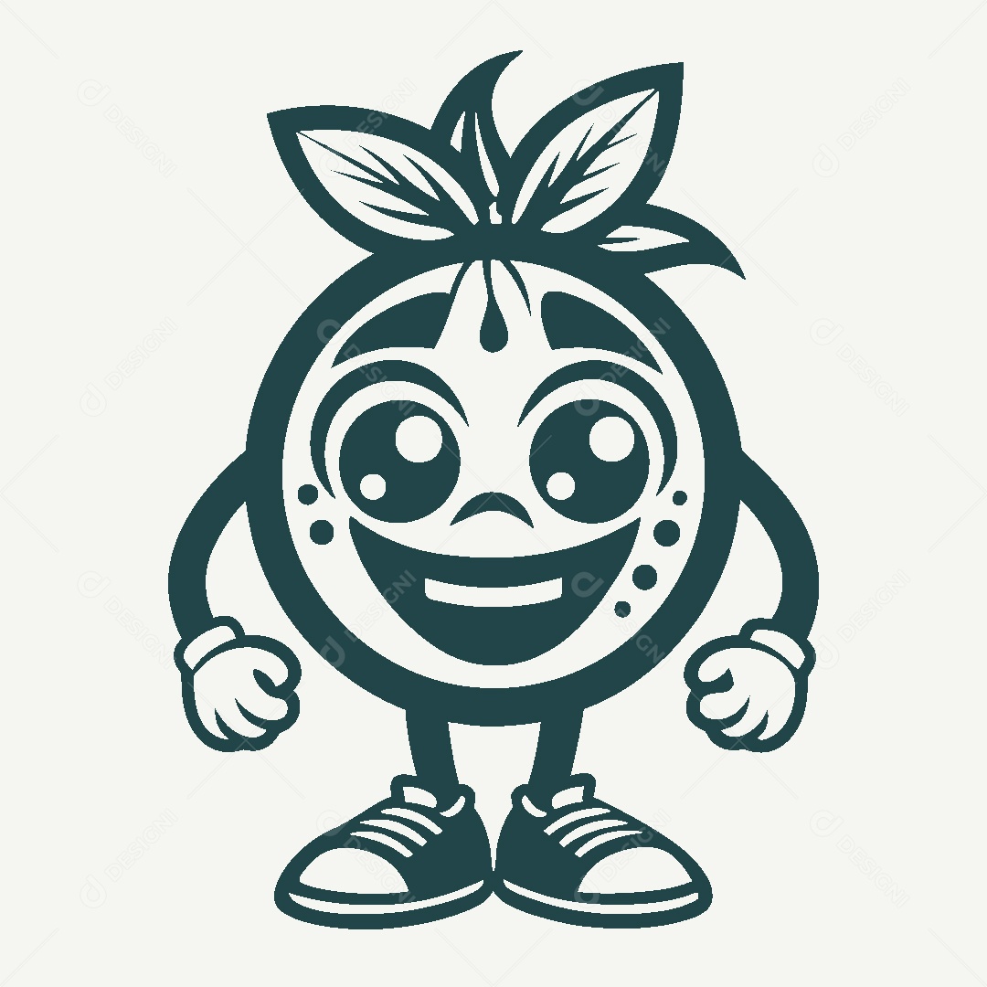 Fruta Mascote Ilustração Vetor EPS