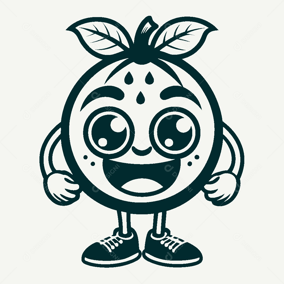 Fruta Mascote Ilustração Vetor EPS