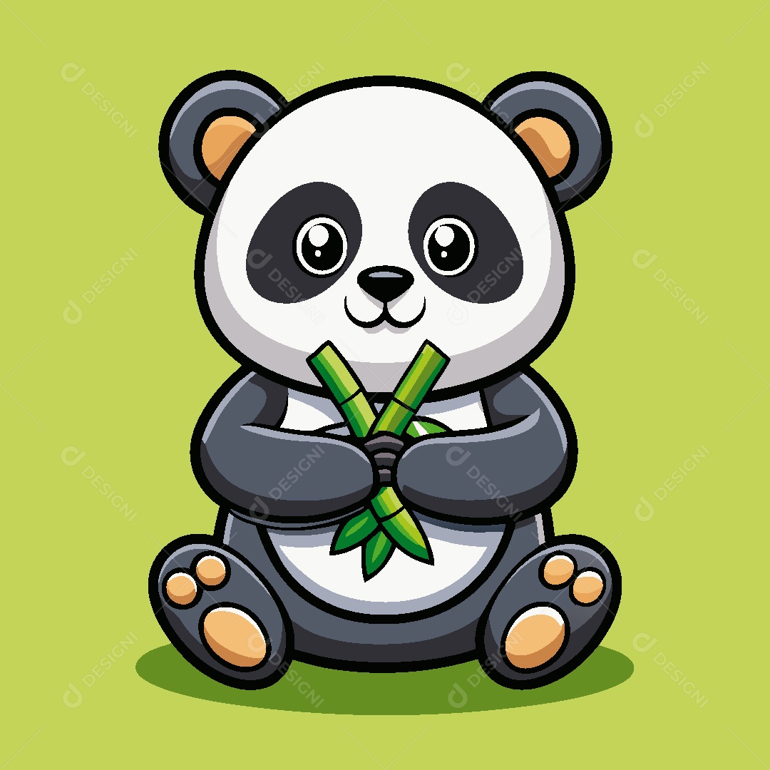 Urso Panda Personagem Ilustração Vetor EPS