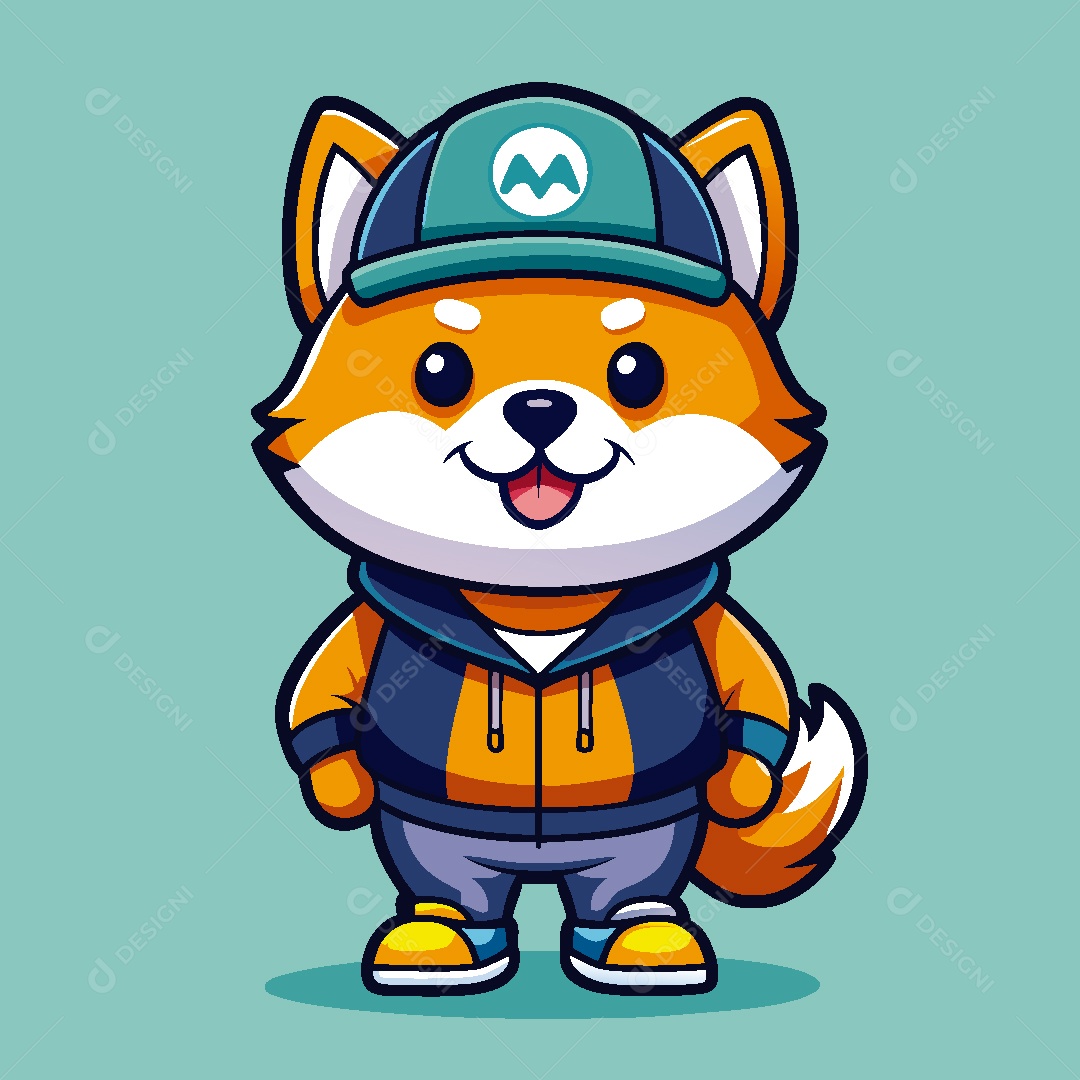 Cachorro Mascote Ilustração Vetor EPS