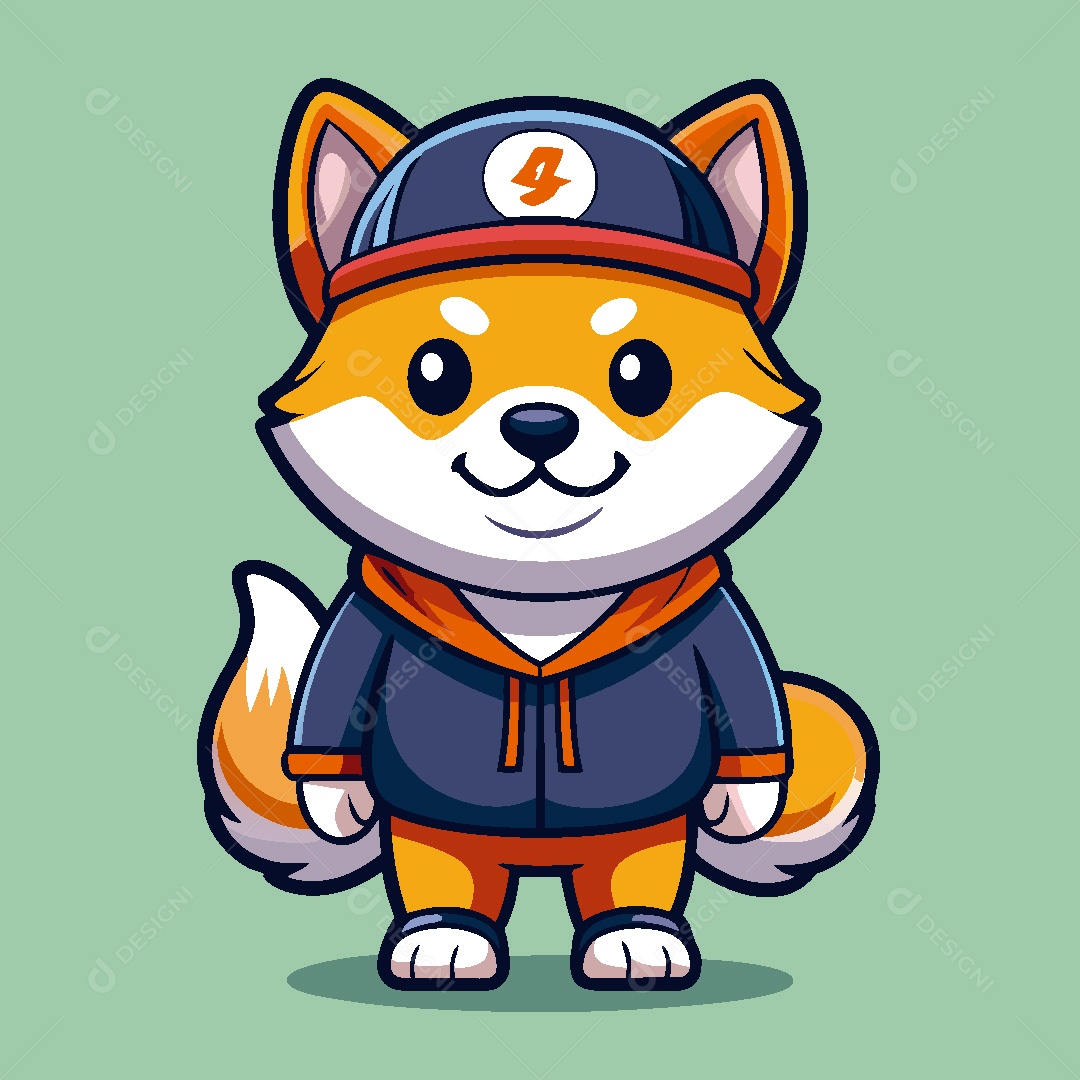 Cachorro Mascote Ilustração Vetor EPS