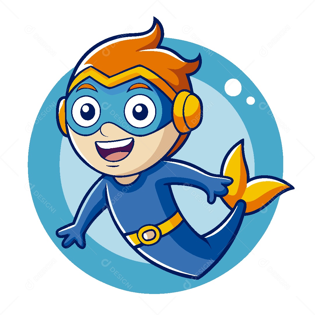 Garoto Super Herói Ilustração Vetor EPS