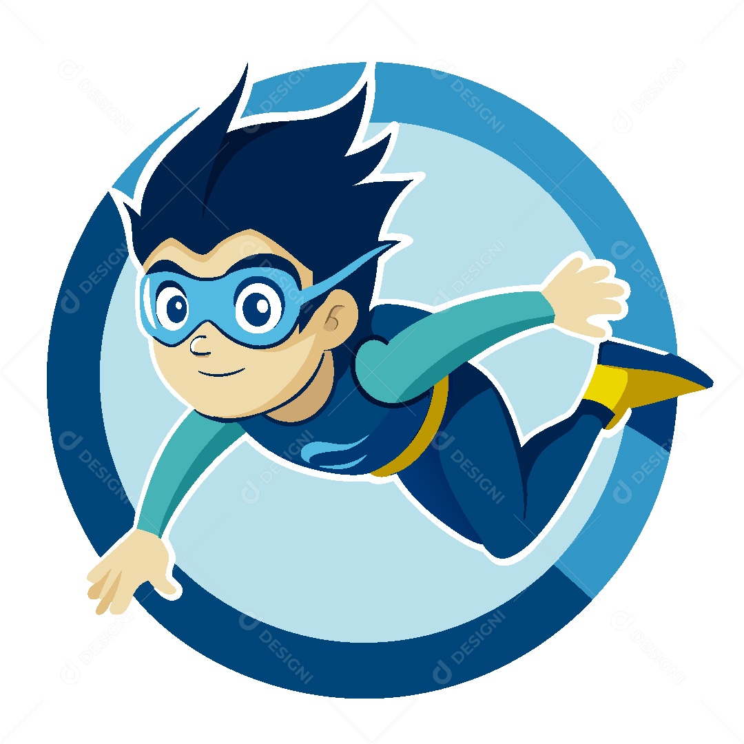 Garoto Super Herói Ilustração Vetor EPS