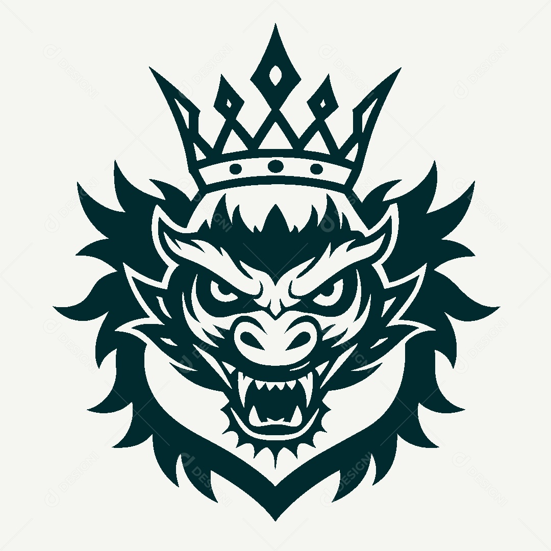 Modelo de Logo de Dragão Vetor EPS