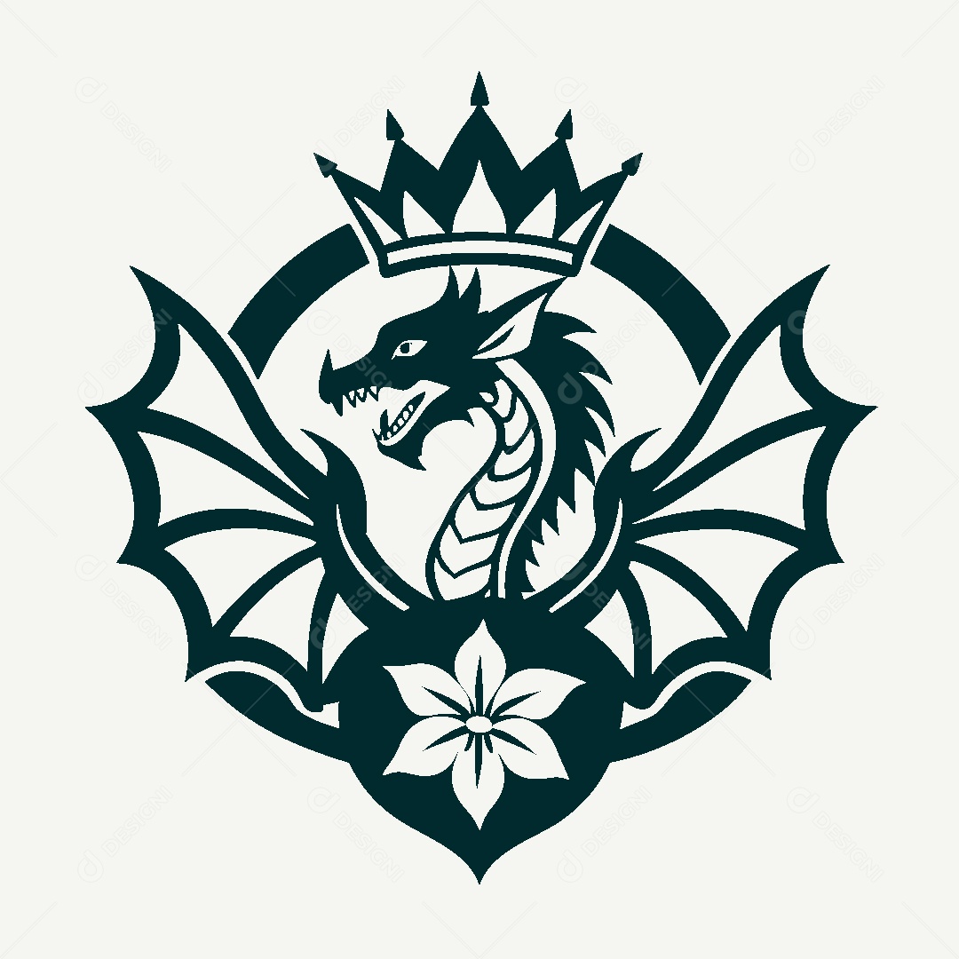 Modelo de Logo de Dragão Vetor EPS