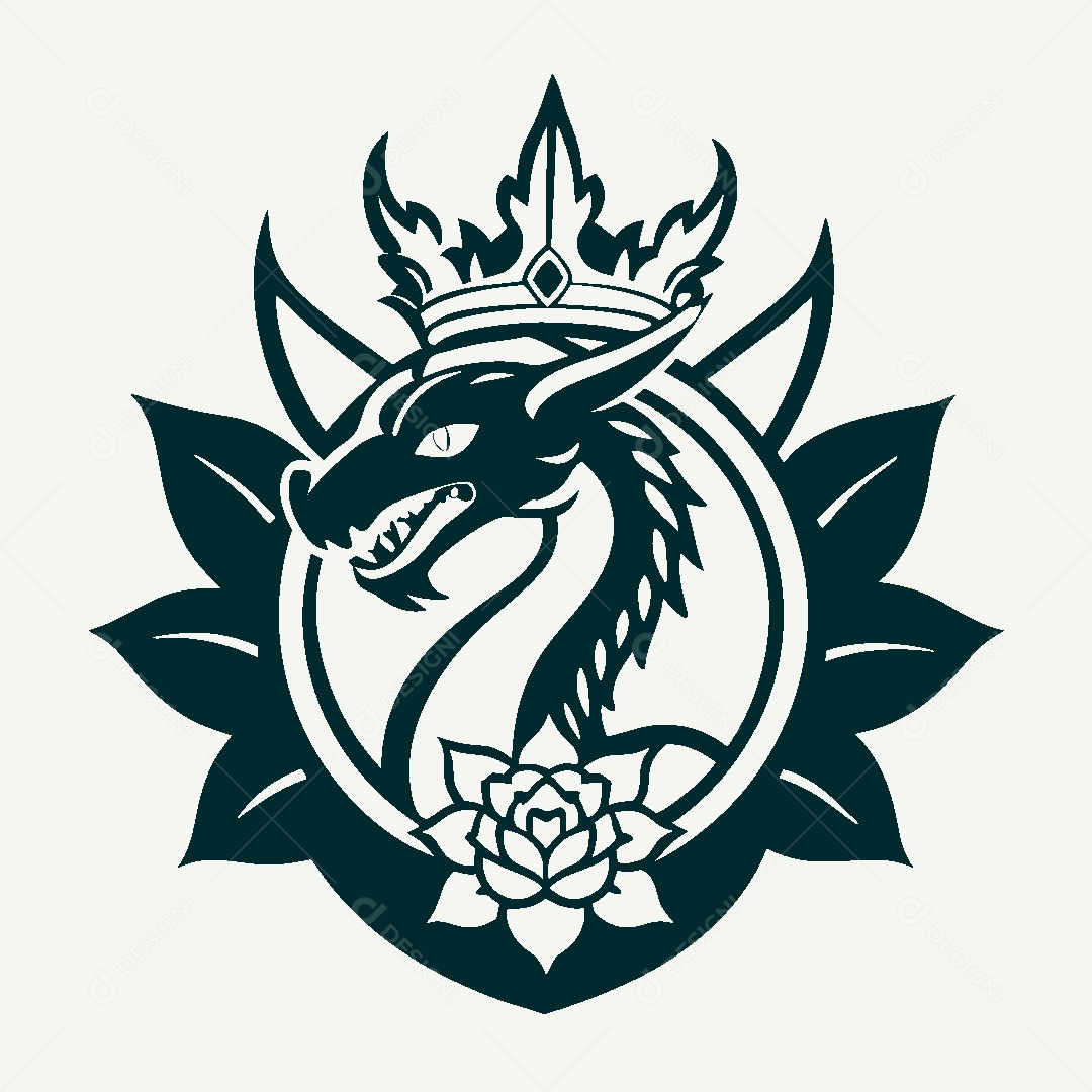 Modelo de Logo de Dragão Vetor EPS