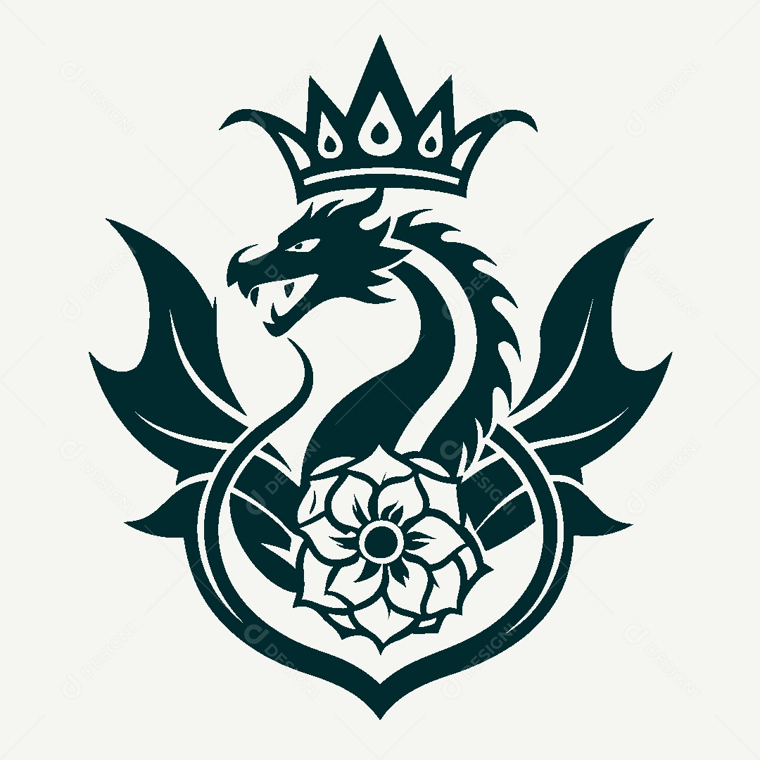 Modelo de Logo de Dragão Vetor EPS